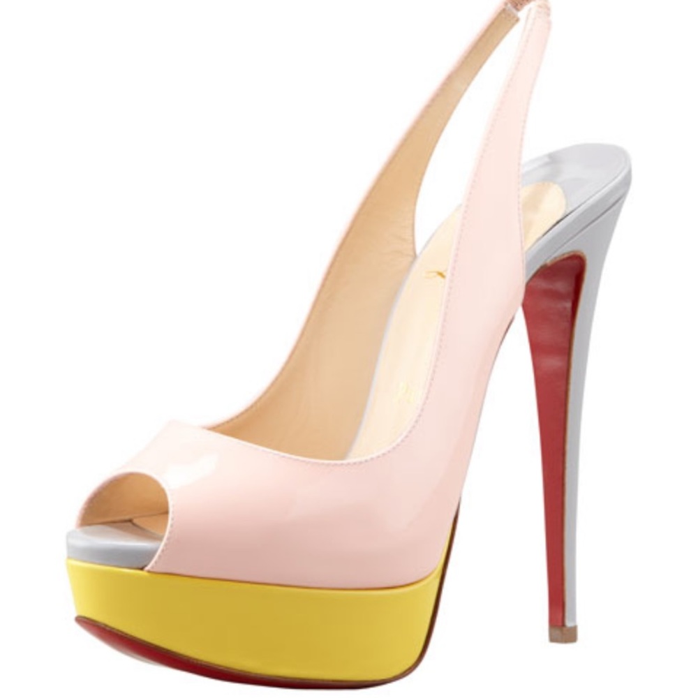 Christian Louboutin Peep-toe Colorblock Sling-back